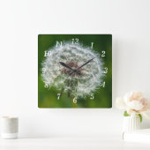 明るい壁の時計のタンポポ スクエア壁時計 (ホーム)