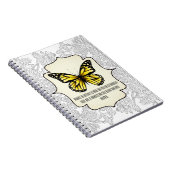 明るい変換イエローバタフライ ノートブック (右側)