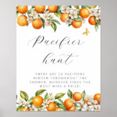 明るい夏のオレンジ赤ちゃんシャワーおしゃぶり狩り ポスター (正面)