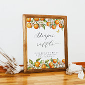 明るい夏のオレンジ赤ちゃんシャワーおむつラッフル ポスター