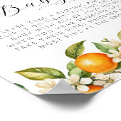 明るい夏のオレンジ赤ちゃんシャワーベビーと言わない ポスター (角)