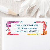 明るい夏のカラフルカスタムウェディングアドレスラベル ラベル (インサイチュ)