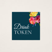 明るい夏のカラフル結婚のドリンクトークン (正面)