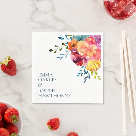 明るい夏のカラフル結婚の紙のナプキン スタンダードカクテルナプキン (インサイチュ)