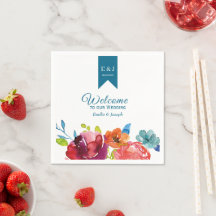 明るい夏のカラフル結婚の紙のナプキン