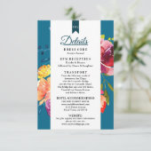 明るい夏のカラフル結婚の詳細の囲い エンクロージャーカード (スタンド正面)