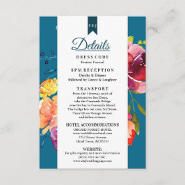 明るい夏のカラフル結婚の詳細の囲い エンクロージャーカード