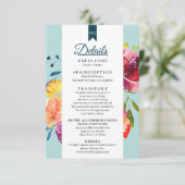 明るい夏のカラフル結婚の詳細の囲い エンクロージャーカード (スタンド正面)