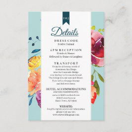 明るい夏のカラフル結婚の詳細の囲い エンクロージャーカード