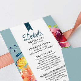 明るい夏のカラフル結婚の詳細の囲い エンクロージャーカード