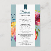 明るい夏のカラフル結婚の詳細の囲い エンクロージャーカード (正面)