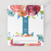 明るい夏のカラフル結婚 プレイスカード (外部開封)