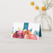 明るい夏のカラフル結婚 プレイスカード (裏面)