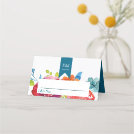 明るい夏のカラフル結婚 プレイスカード