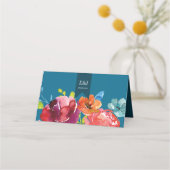 明るい夏のカラフル結婚 プレイスカード (裏面)