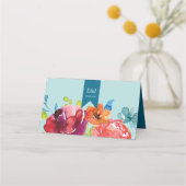 明るい夏のカラフル結婚 プレイスカード (裏面)