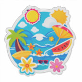 明るい夏のステッカーセット シール (正面)