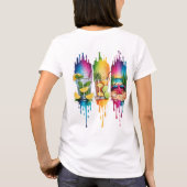 明るい夏のテーマのシーンとアイテム Tシャツ (裏面)