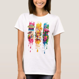 明るい夏のテーマのシーンとアイテム Tシャツ