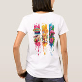 明るい夏のテーマのシーンとアイテム Tシャツ (裏面)