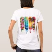 明るい夏のテーマのシーンとアイテム Tシャツ (裏面)