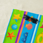 明るい夏のパターンとビーチ要素 ビーチタオル (インサイチュ)