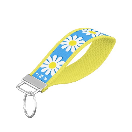 明るい夏のパーソナライズされたデイジー リストバンドキーホルダー (アングル下)