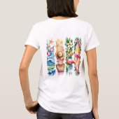 明るい夏のビーチのテーマの風景 Tシャツ (裏面)