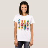 明るい夏のビーチのテーマの風景 Tシャツ (正面フル)