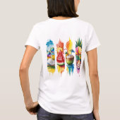 明るい夏のビーチのテーマの風景 Tシャツ (裏面)