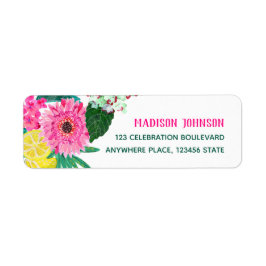 明るい夏のフローラとフルーツガーデンパーティー ラベル