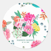 明るい夏のフローラとフルーツ感謝していユー ラウンドシール (正面)