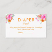 明るい夏のフローラシャワーおむつラッフル エンクロージャーカード (正面)