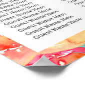 明るい夏のフローラ結婚の座席表 ポスター (角)