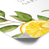 明るい夏のレモン ブライダルシャワー ミモザバー ポスター (角)