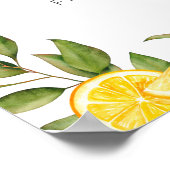 明るい夏のレモン ベイビー シャワー レモネード バー ポスター (角)