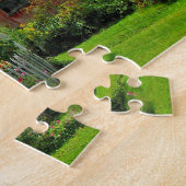 明るい夏の日のパズルの赤い納屋 ジグソーパズル (側面)