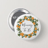 明るい夏の柑橘系オレンジタンジェリン 缶バッジ (正面&裏面)