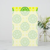 明るい夏の柑橘系ライムオンイエロースクエアタイル 便箋 (スタンド正面)