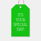 明るい夏の水玉模様オンホワイトパーソナライズされた ギフトタグ (裏面)