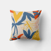 明るい夏の熱帯抽象芸術植物 クッション (裏面)