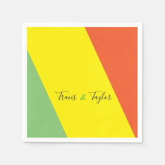明るい夏の色結婚ズ スタンダードカクテルナプキン