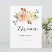 明るい夏の花のウェディングレセプション メニュー (スタンド正面)
