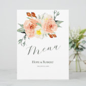 明るい夏の花のウェディングレセプション メニュー (スタンド正面)