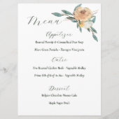 明るい夏の花のウェディングレセプション メニュー (裏面)