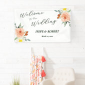 明るい夏の花のウェディングレセプション 横断幕 (インサイチュ)