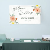 明るい夏の花のウェディングレセプション 横断幕 (トレードショー)