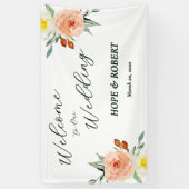 明るい夏の花のウェディングレセプション 横断幕 (縦)