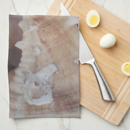 明るい夏の貝殻、海の貝のビーチ愛 キッチンタオル (四つ折り)