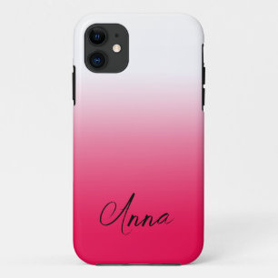 明るい夏の赤と白のグラデーションオンブレ iPhone 11 ケース